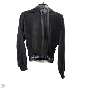Winter Fashion Sweatshirt Hoodie By Calvin Klein In Black, Size: M