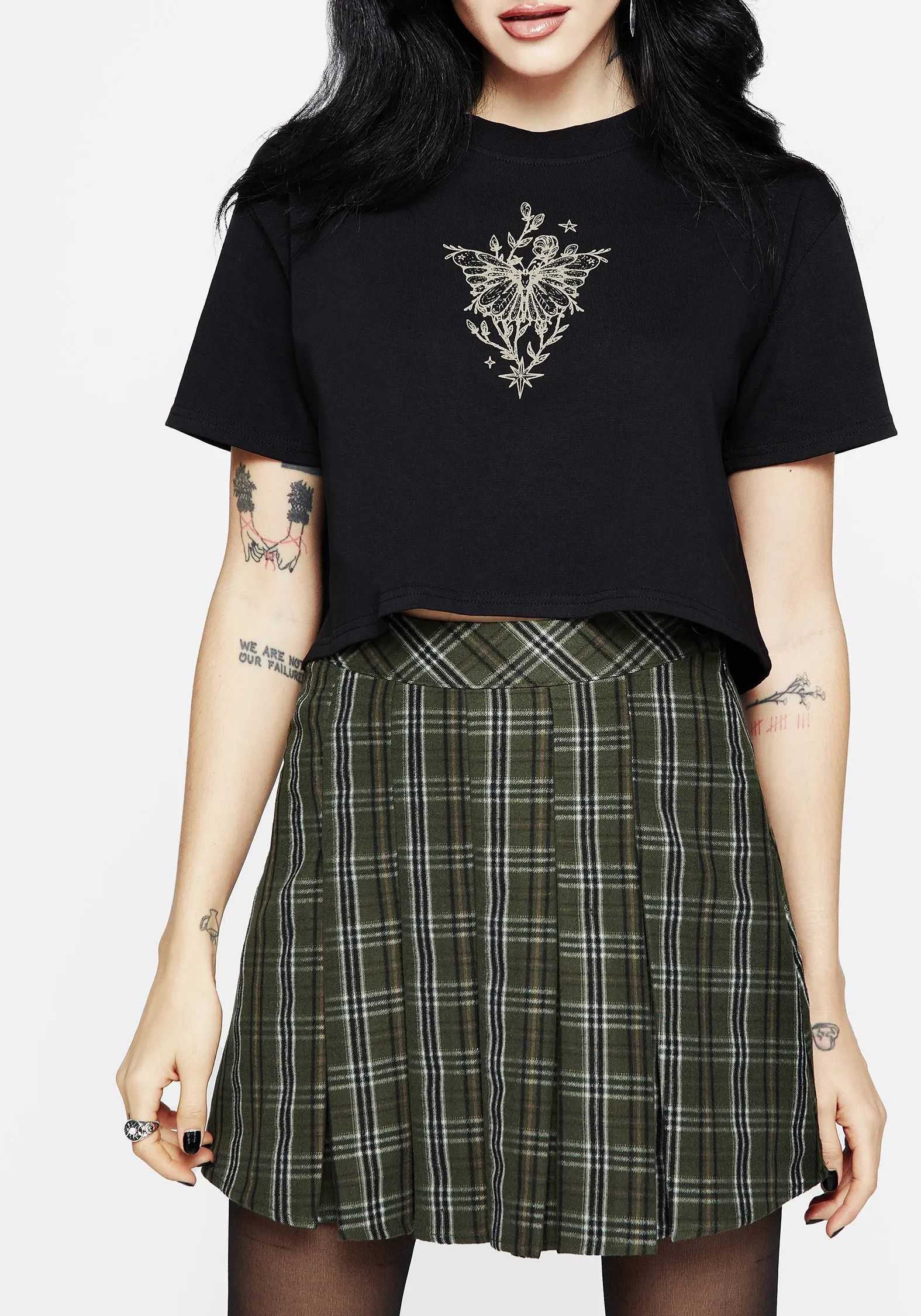 Morningstar Check Pleated Micro Mini Skirt Pure Vibes