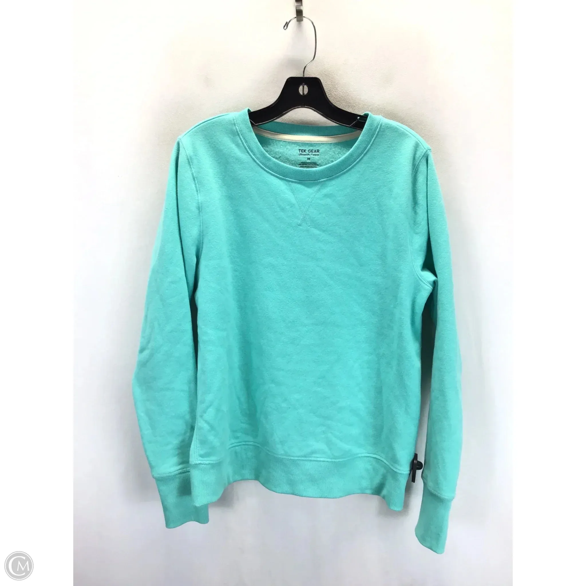 MoistureWicking Technology Nature Base Sweatshirt Crewneck By Tek Gear In Green, Size: M