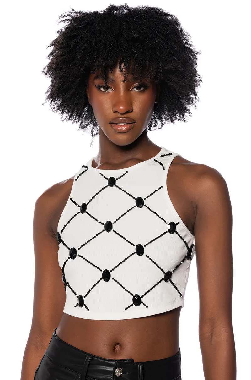 Perforated Ventilation IMPACT EMBELLISHED TANK TOP