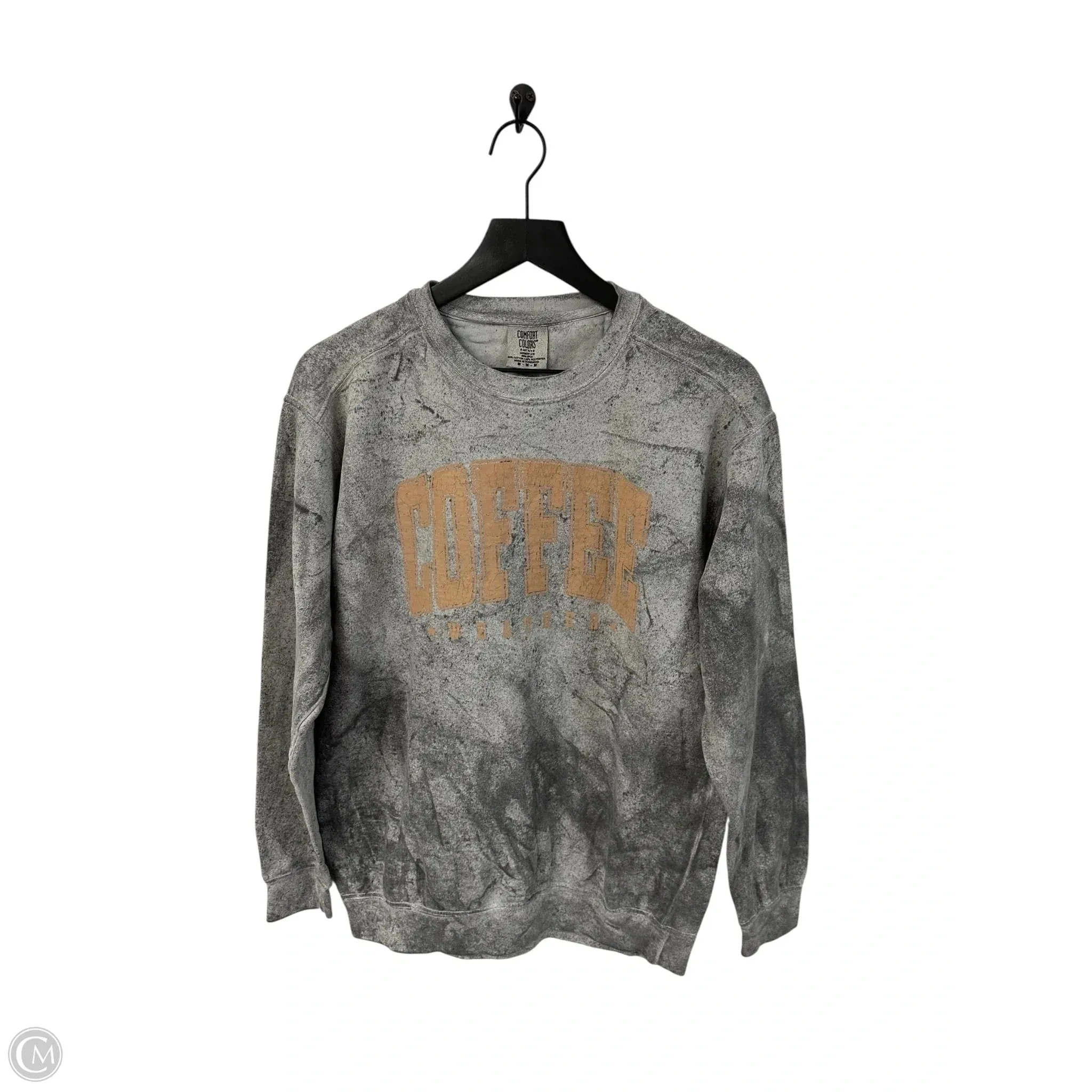 Sweatshirt Crewneck By Comfort Colors In Grey, Size: M Shape Hug Self Love