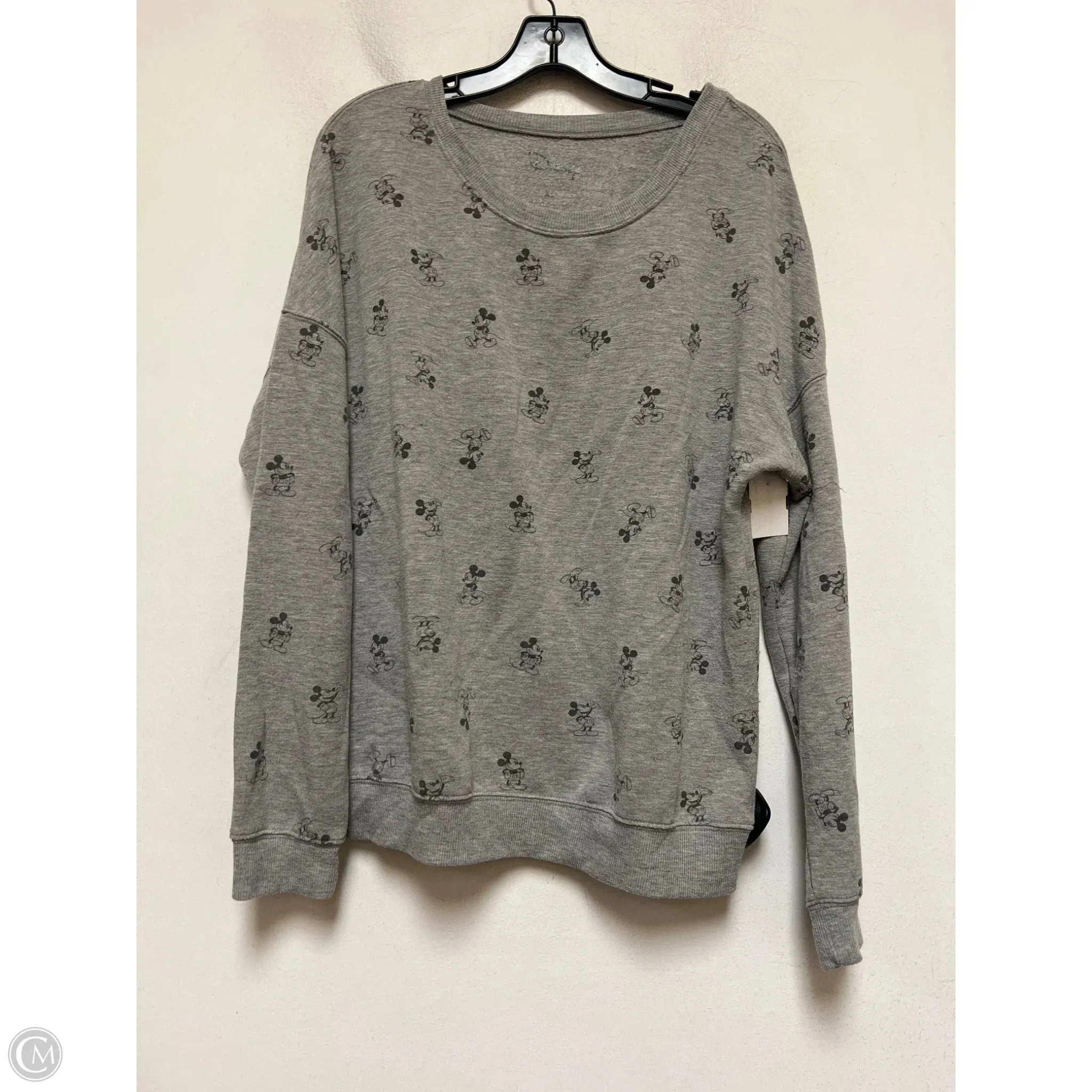 Sweatshirt Crewneck By Disney In Black & Grey, Size: Xl Match Fit Casual Trousers