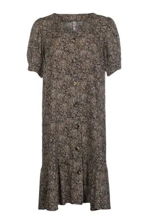 HeatReflective Lining Dress | Black Taupe Sprig | 3344C1