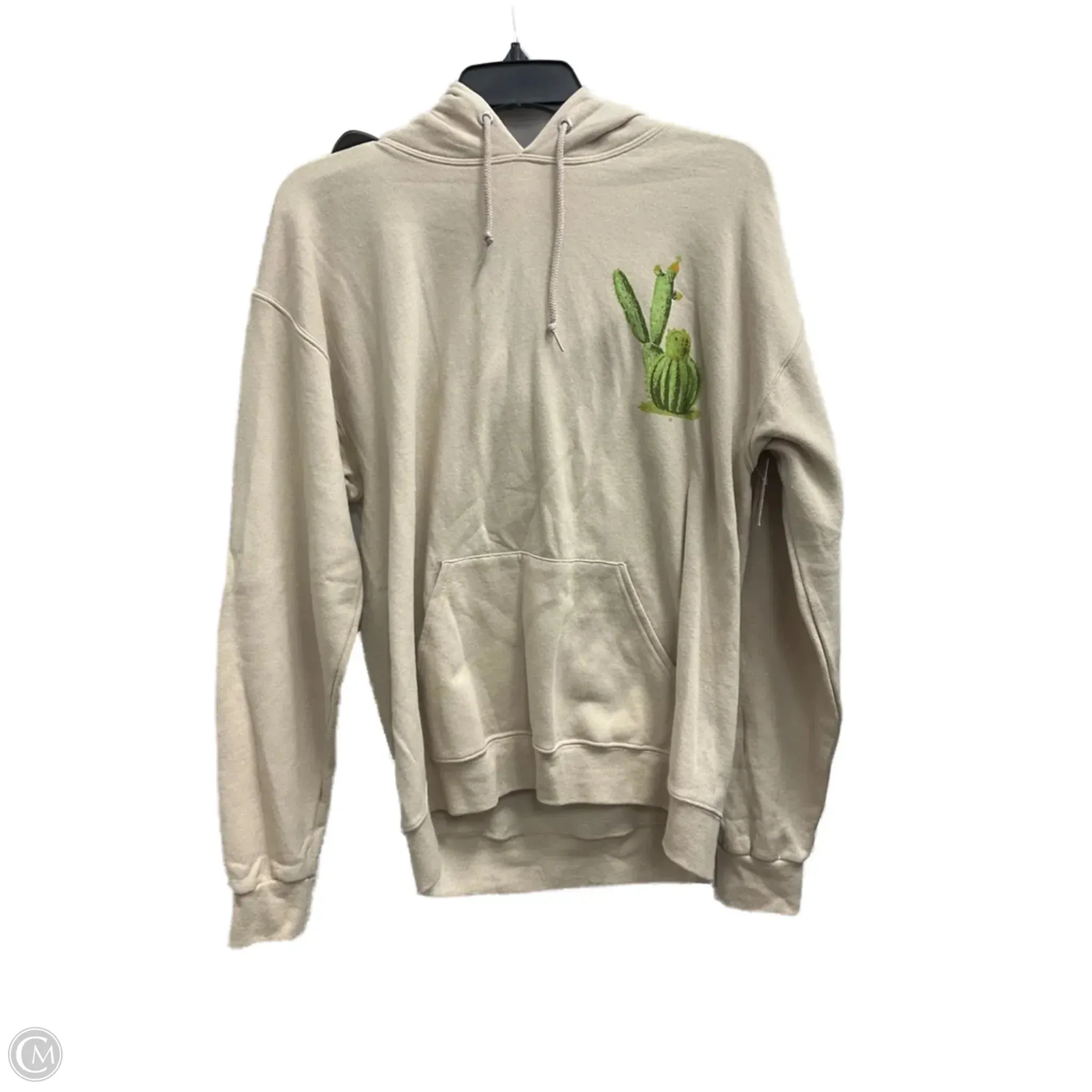 Sweatshirt Hoodie By Clothes Mentor In Beige, Size: M VentilatedKnit ShockAbsorbent Padding