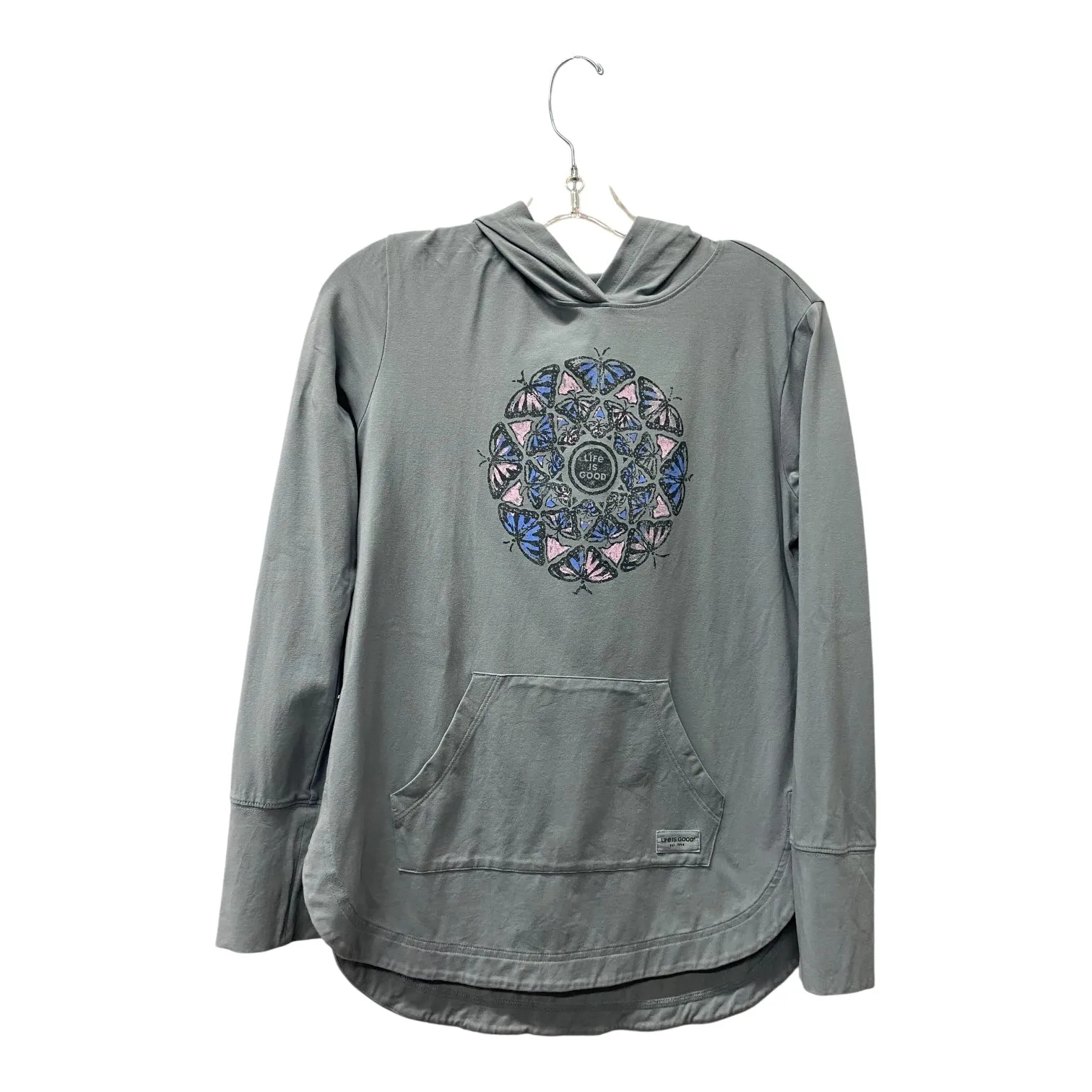 Dad Core WrinkleResistant Finish Athletic Sweatshirt Hoodie By Life Is Good In Grey, Size:Xs