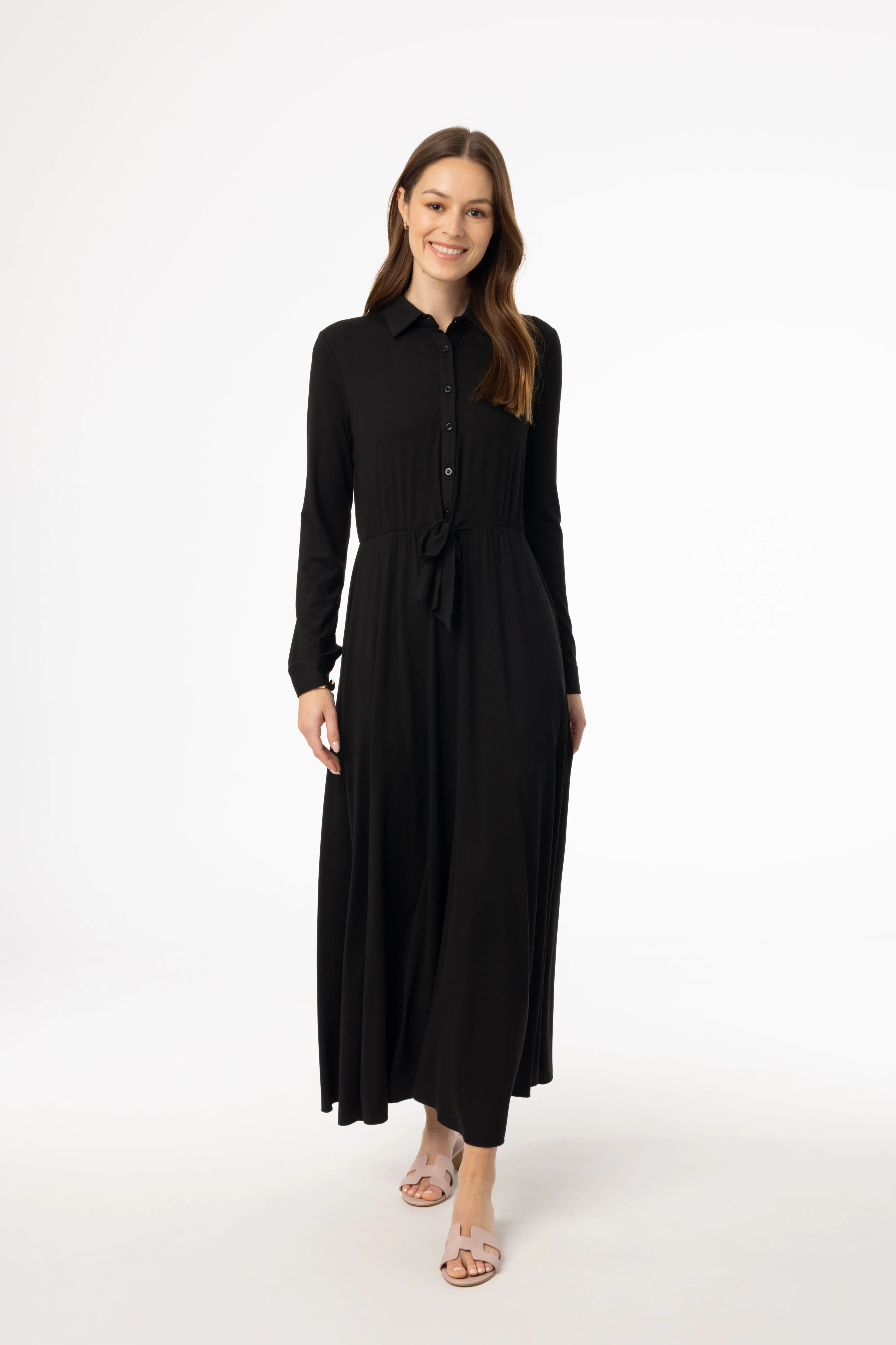 Black Button Maxi Dress Energy Ease Beach Fit