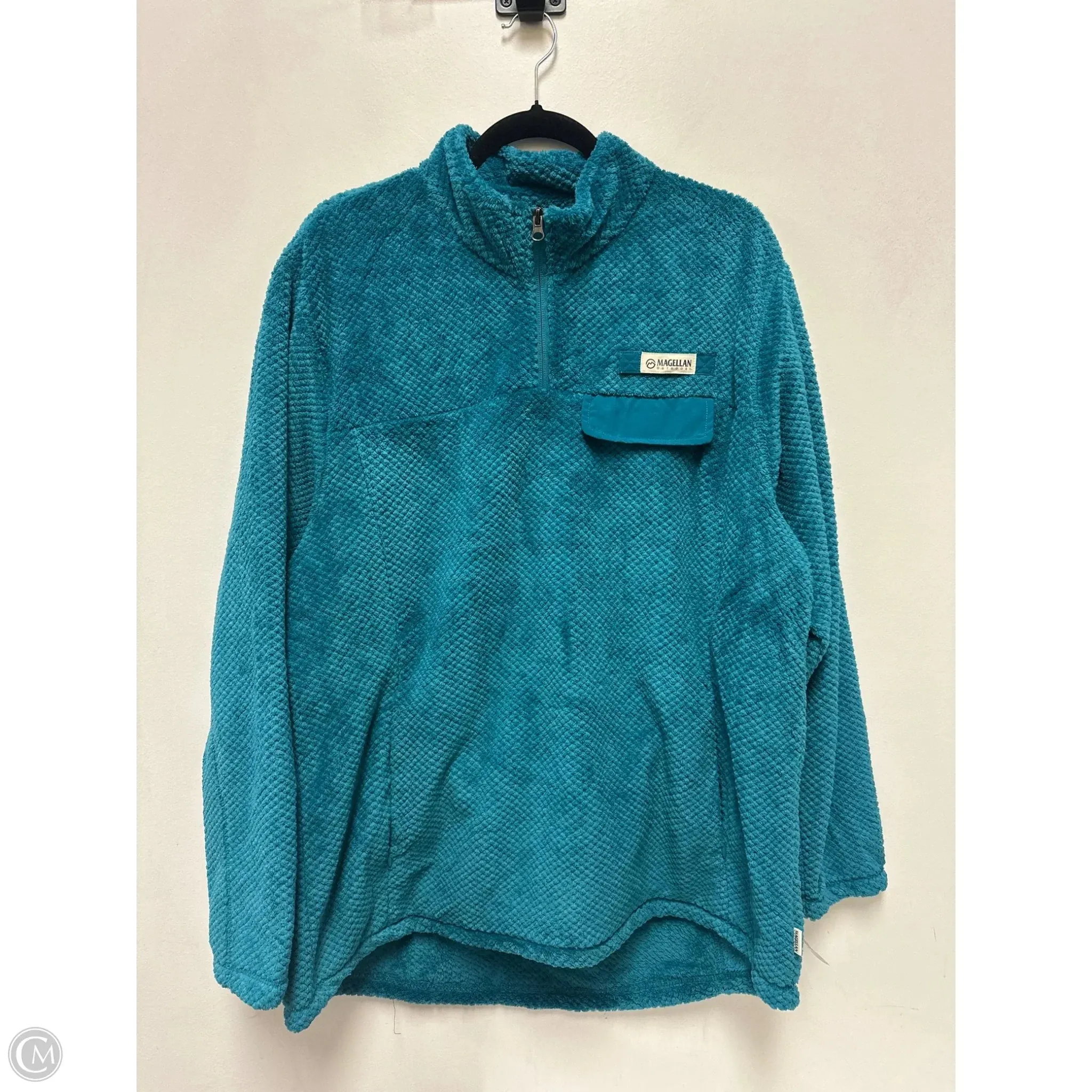 Sweatshirt Collar By Magellan In Teal, Size: 1x Light Jacket PreShrunkFabric