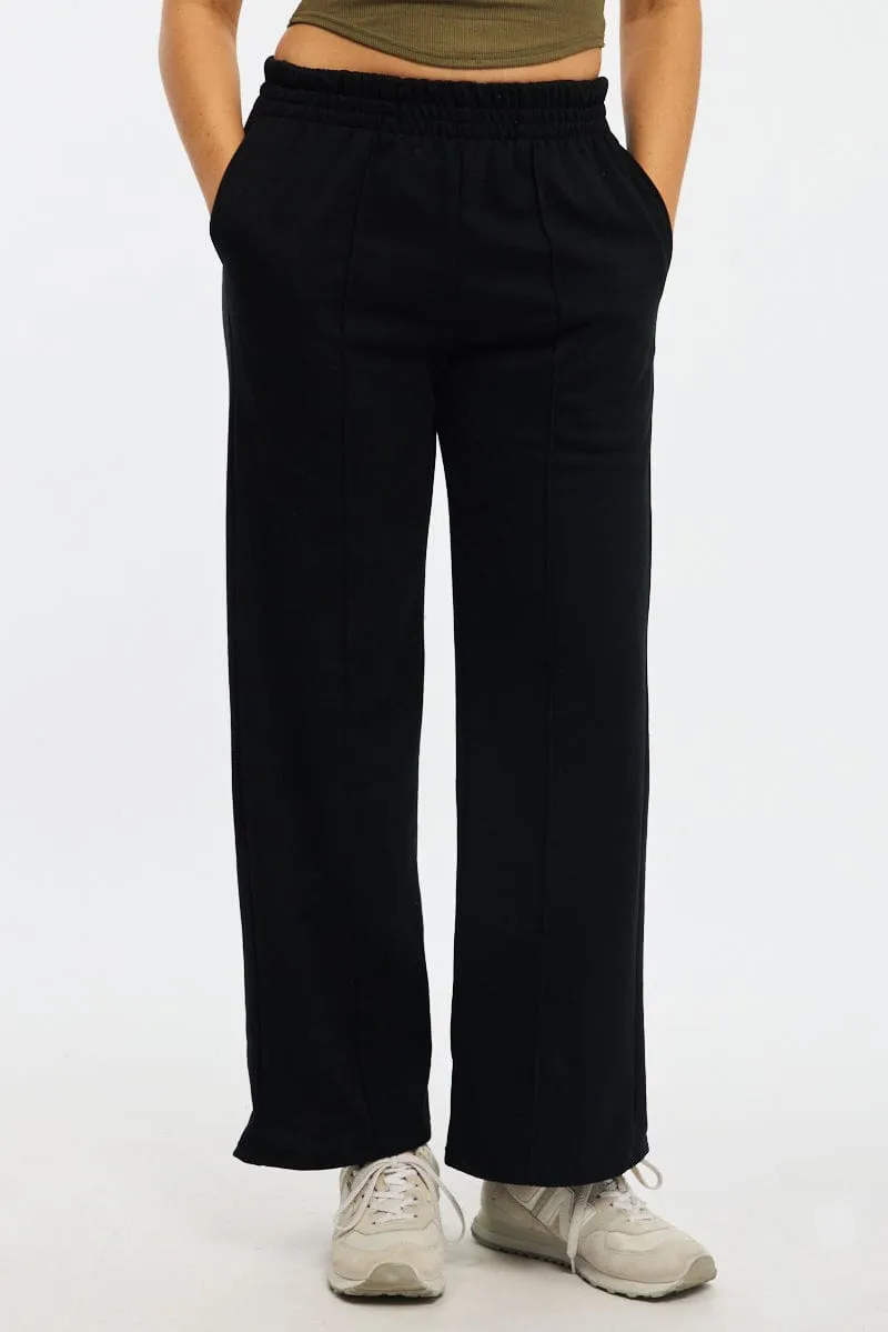 Black Track Pants Wide Leg UVProtectiveLayer