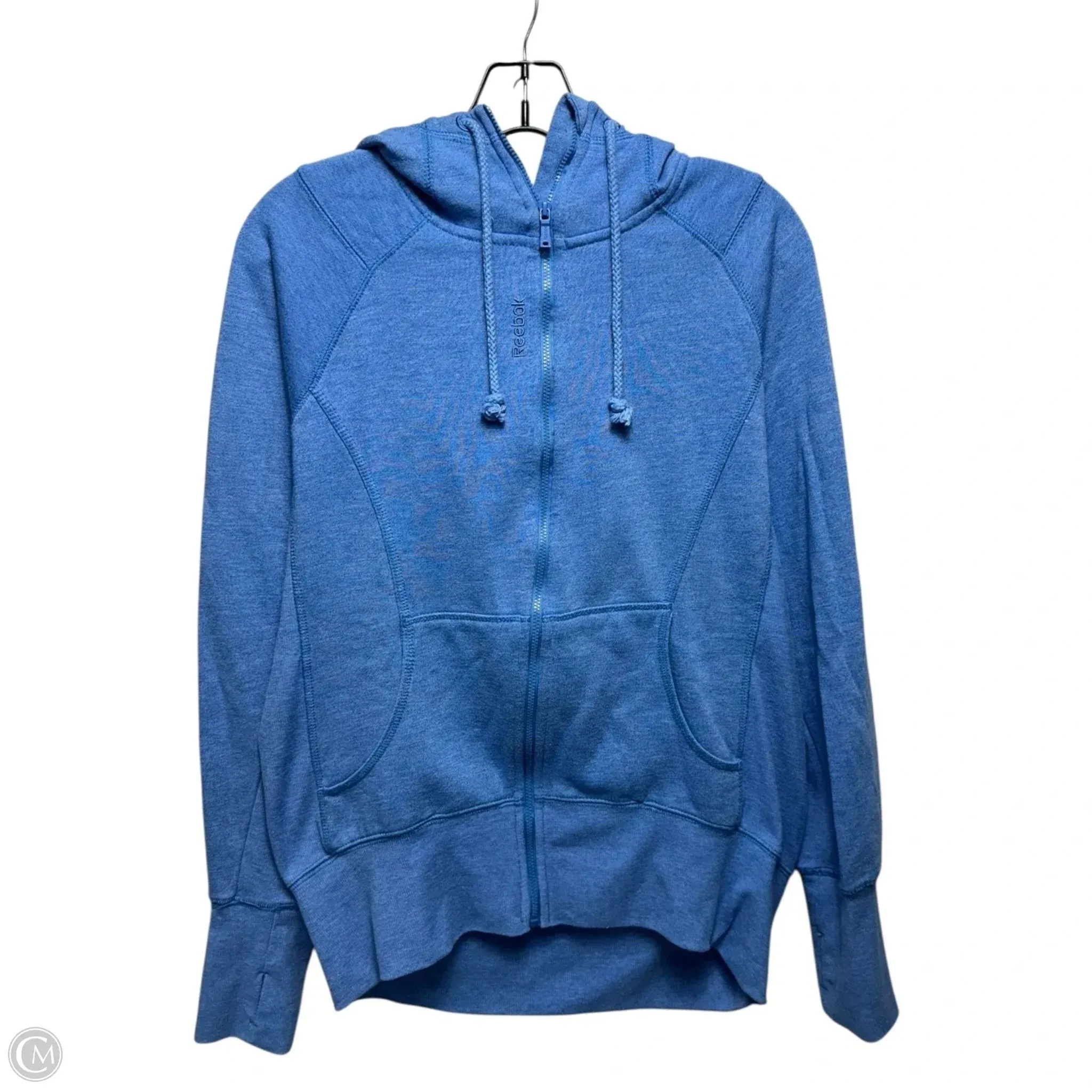 WearResistantHem Elegant Glow Athletic Sweatshirt Hoodie By Reebok In Blue, Size: L