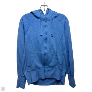 WearResistantHem Elegant Glow Athletic Sweatshirt Hoodie By Reebok In Blue, Size: L