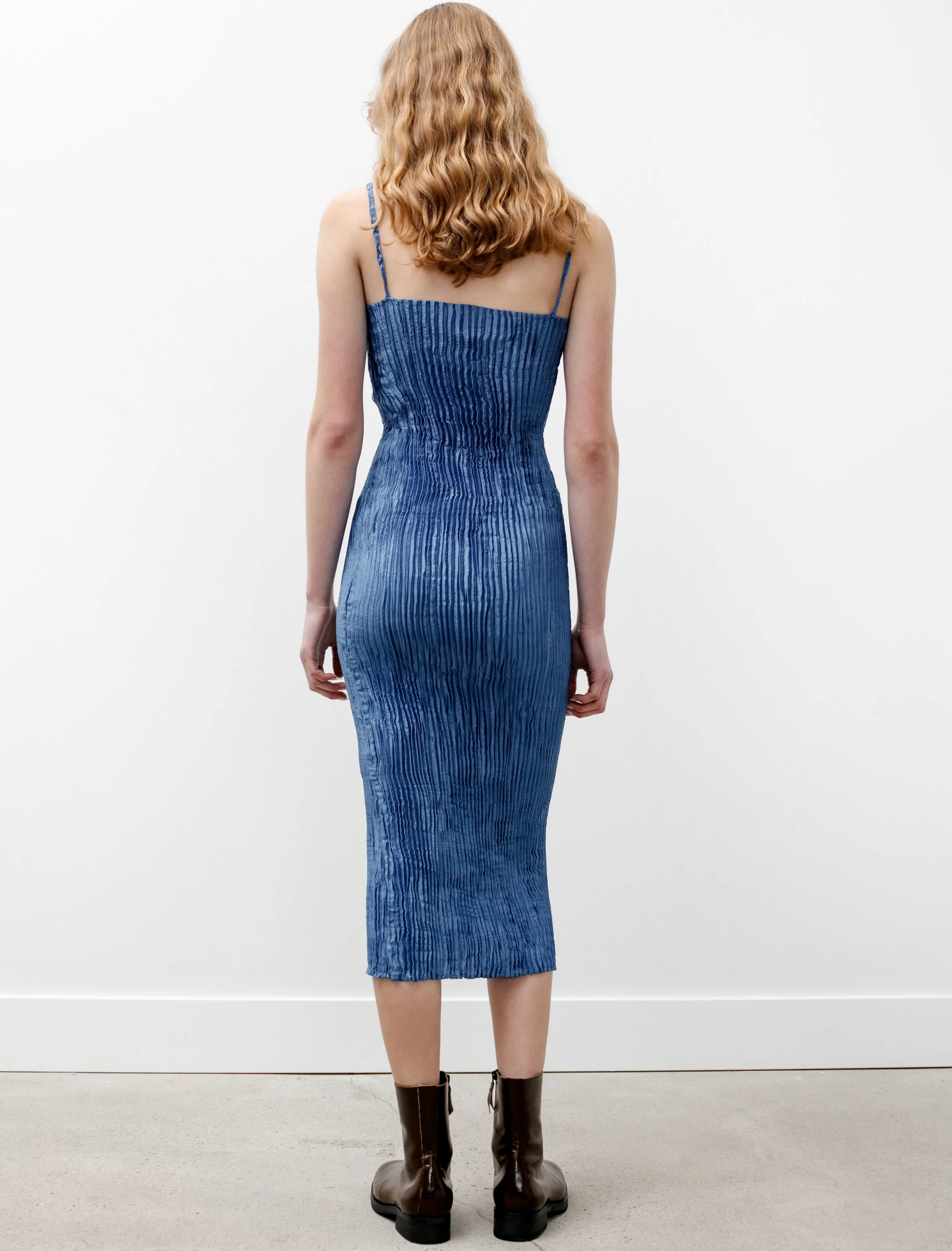 Raw Linen Outdoor Gear Camisole Tube Dress Long Light Indigo