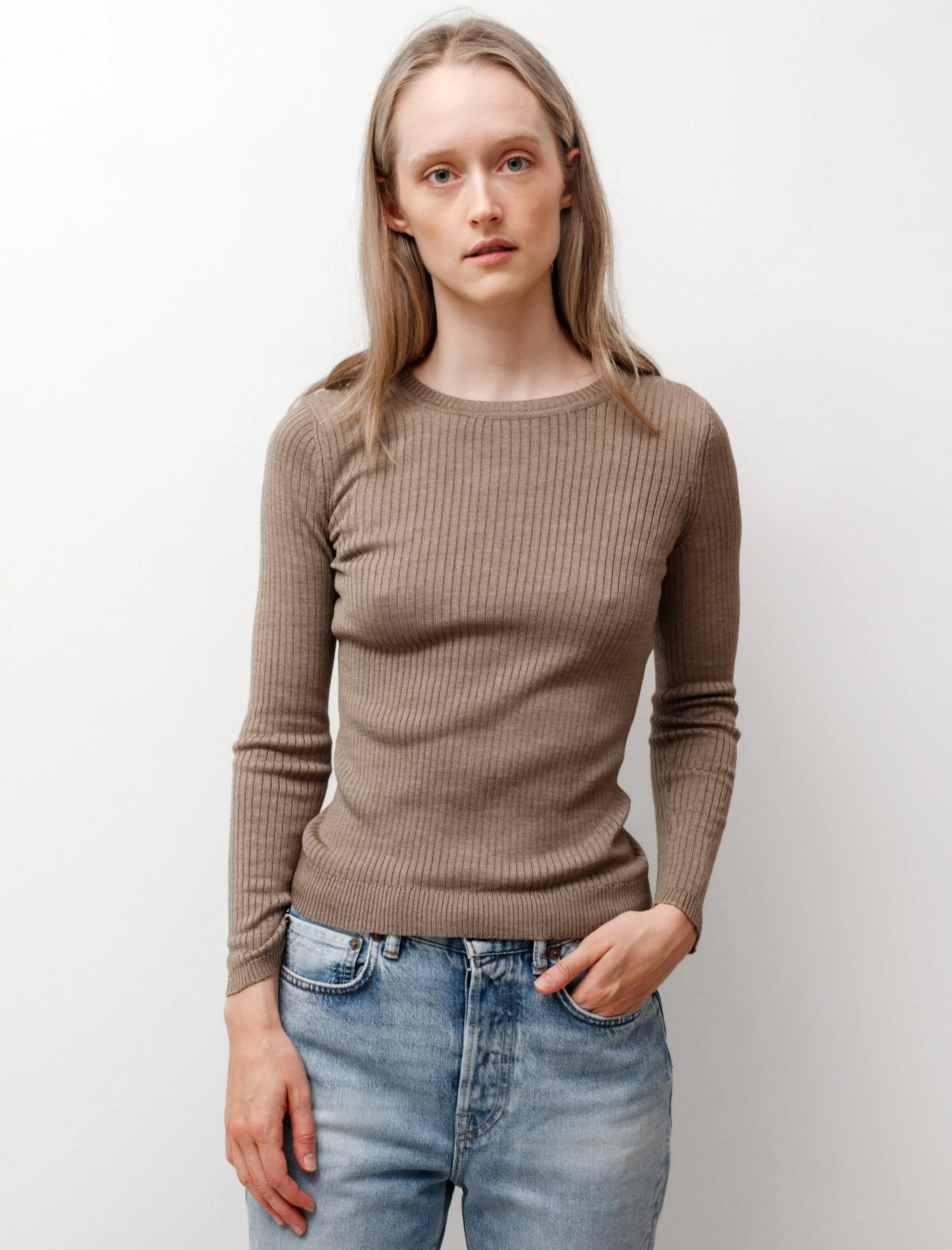 OdorControl Treatment Breathable fabric Long Sleeve Crewneck Gris