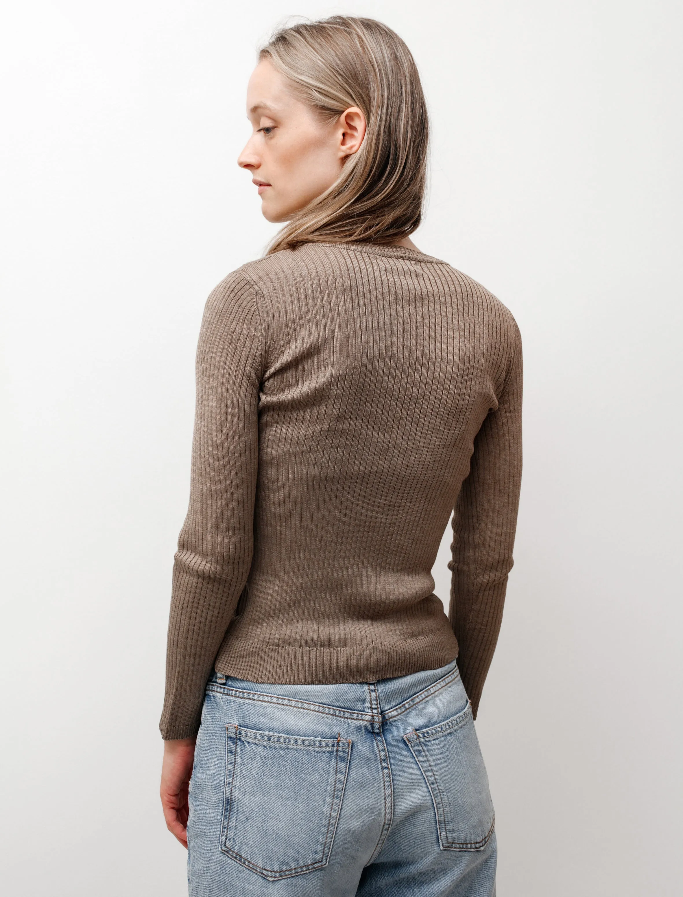 Long Sleeve Crewneck Gris DoubleStitchedEdges