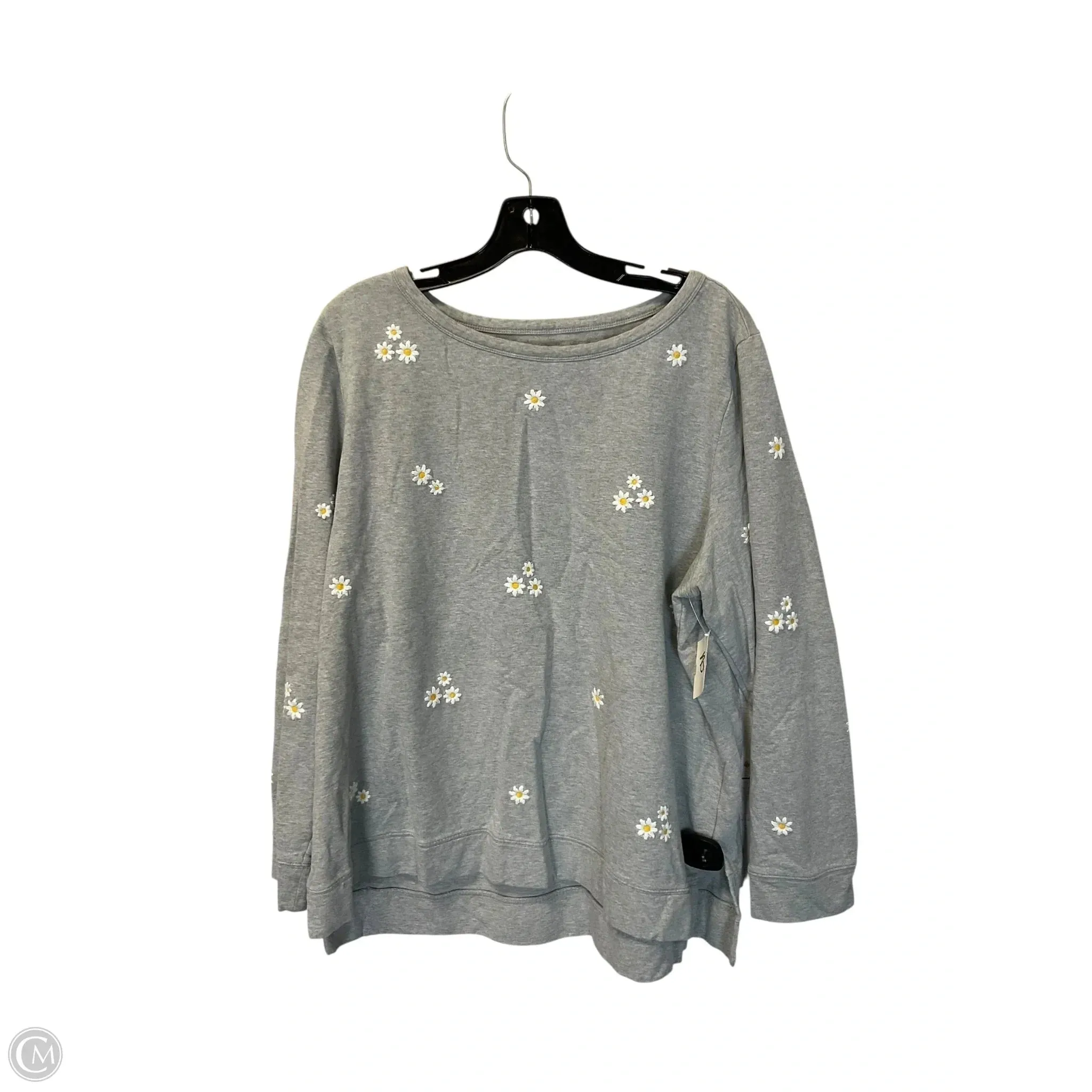 Comfy Fashion Dad Core Sweatshirt Crewneck By Talbots In Grey, Size: 2x