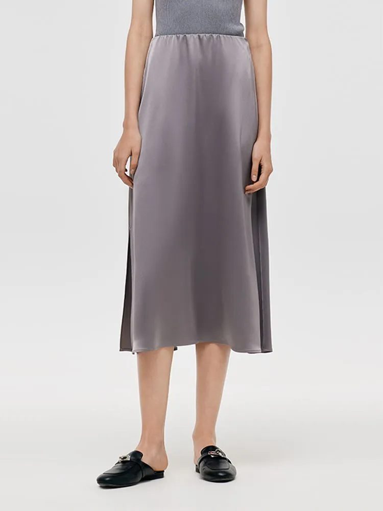 Seamless construction Acetate Flowy Women Skirt
