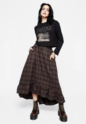 Embla Check Ruffle Maxi Skirt Crafted Detail
