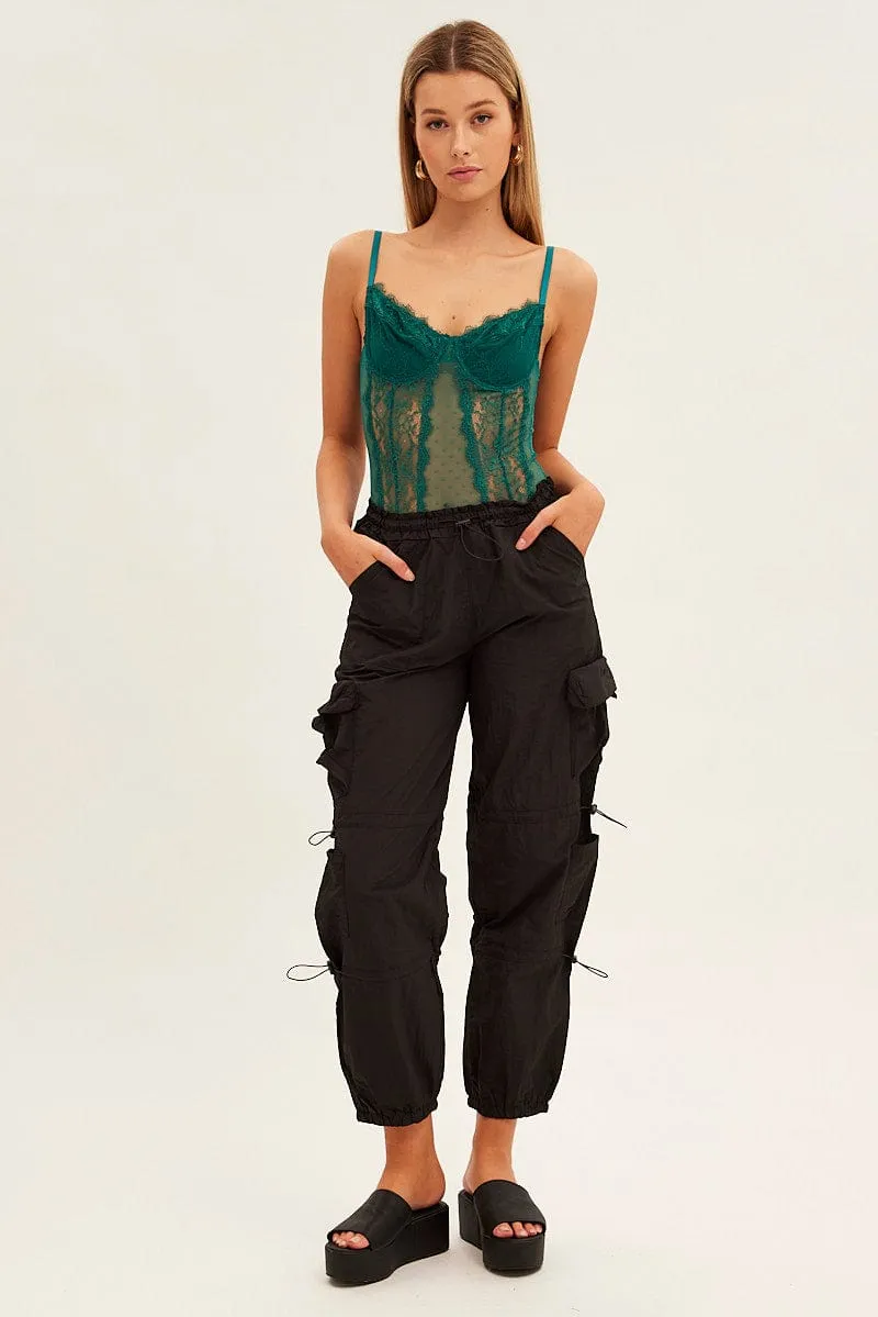 Black Low Rise Cargo Pants Freedom Move
