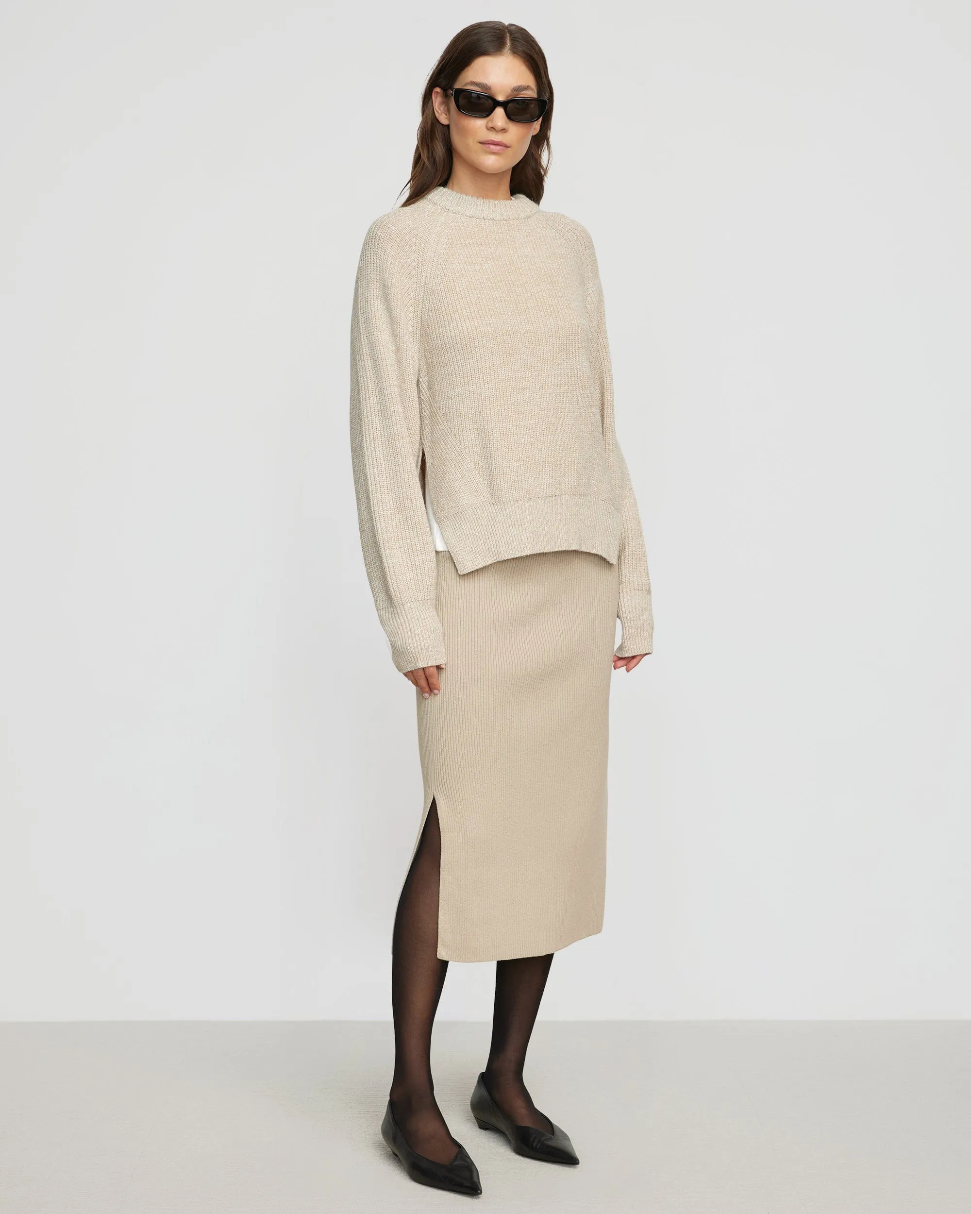 Faustine Cotton Ribbed Skirt Senior Style light feel