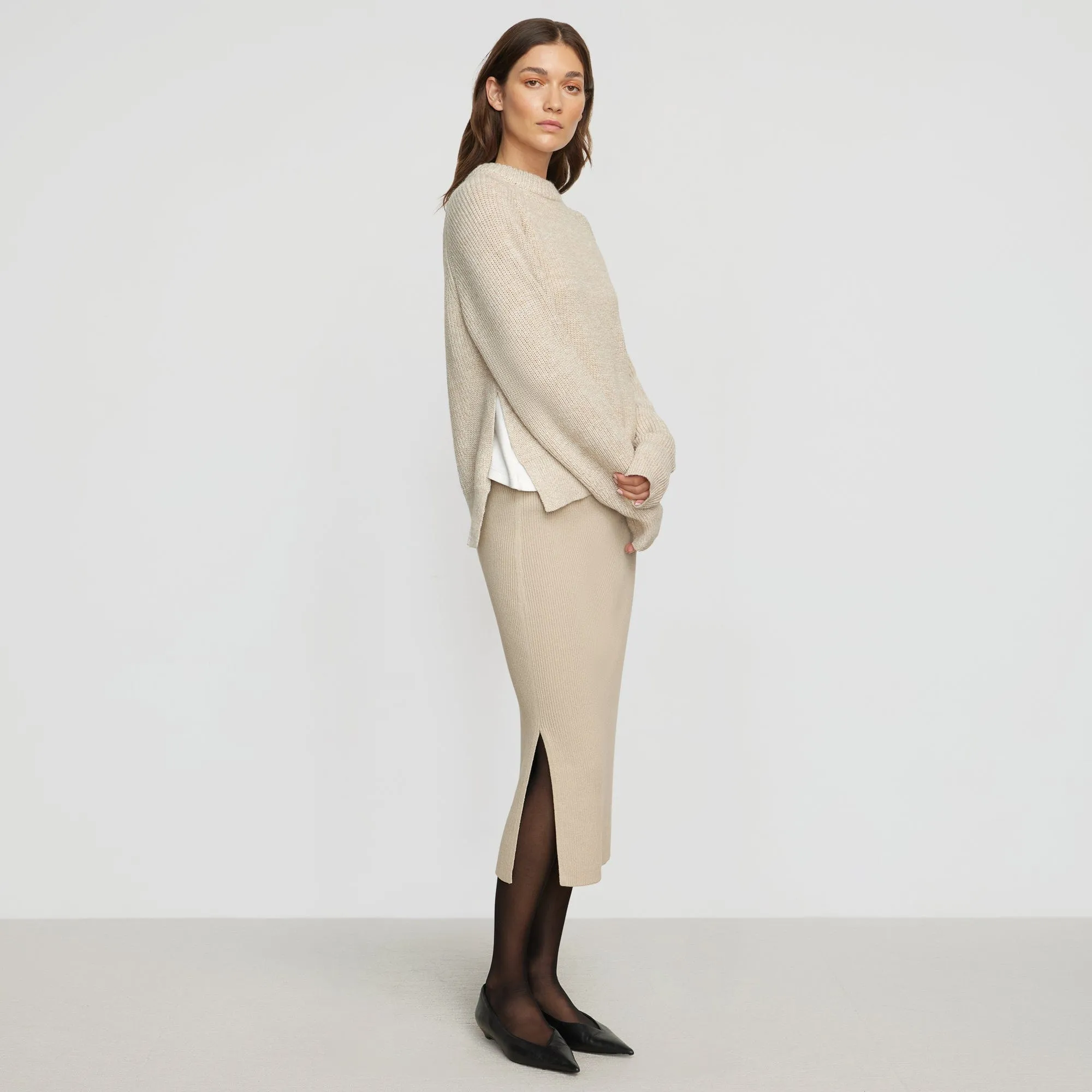 Faustine Cotton Ribbed Skirt Slip Resistant Waistband hypoallergenic material