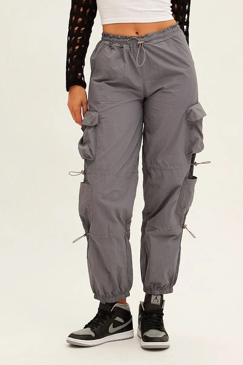 Chilly Wear Grey Low Rise Cargo Pants