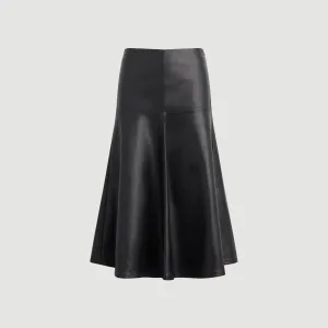 Harley A-Line Vegan Leather Skirt (Petite) Water resistant coating