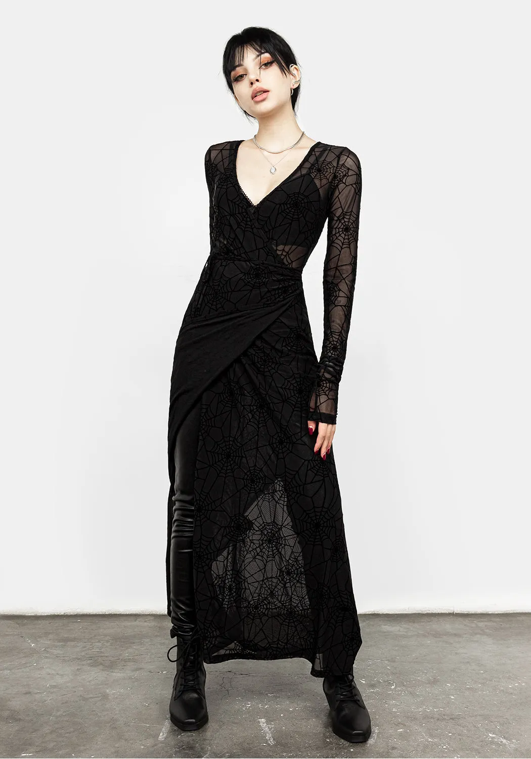 Venom Mesh Wrap Dress With its relaxed fit this dress is perfect for both casual and formal settings