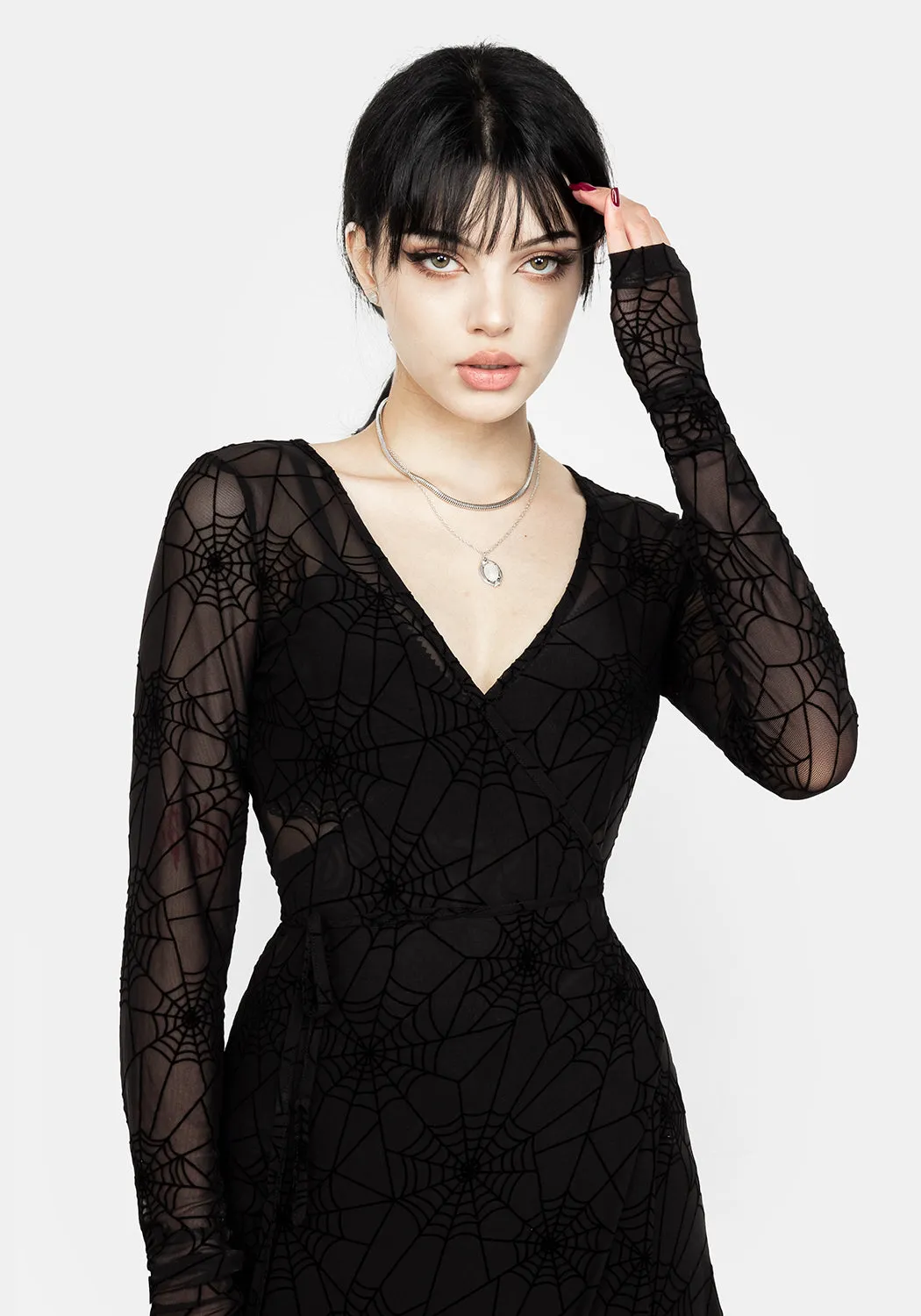 Venom Mesh Wrap Dress Bright and airy maxi