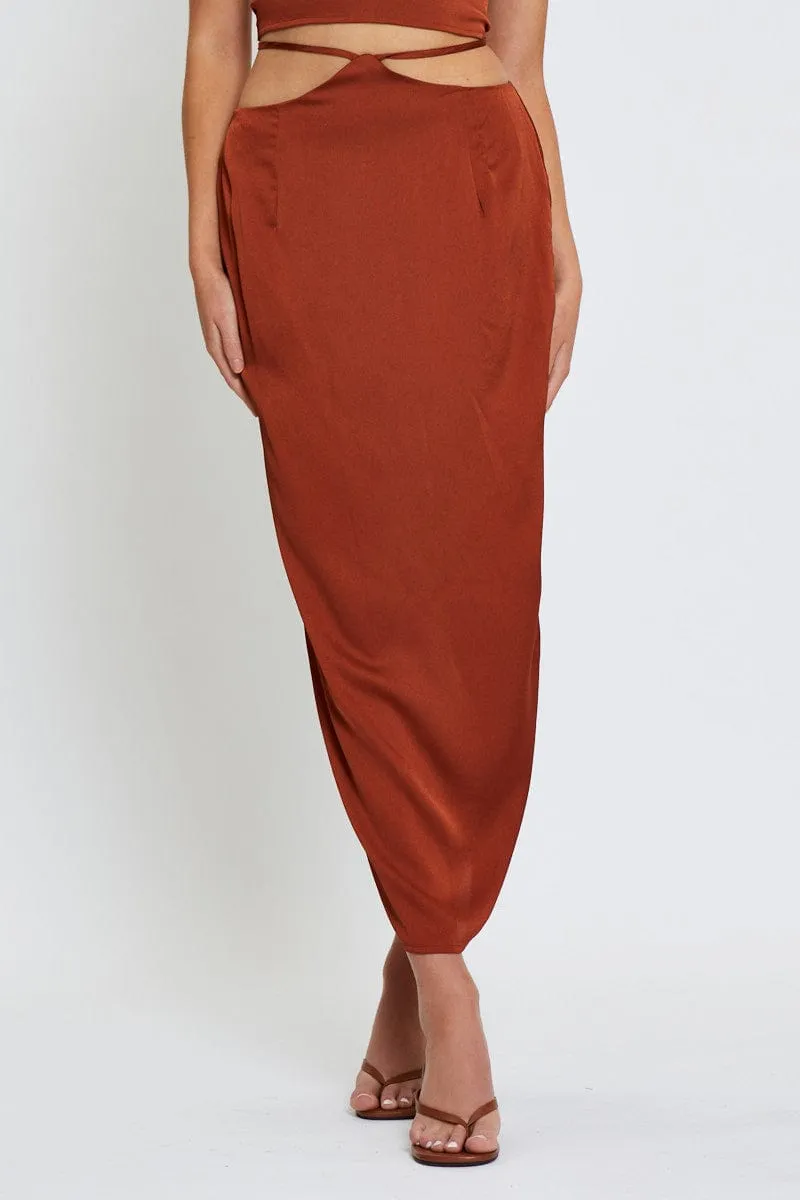 Beige Slip Skirt Maxi Satin Fashion Mood Photoshoot Ready