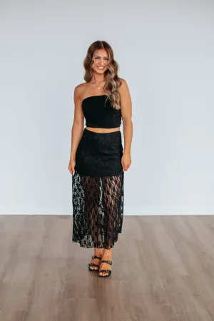 Detail Focus Juniper Lace Maxi Skirt - Black