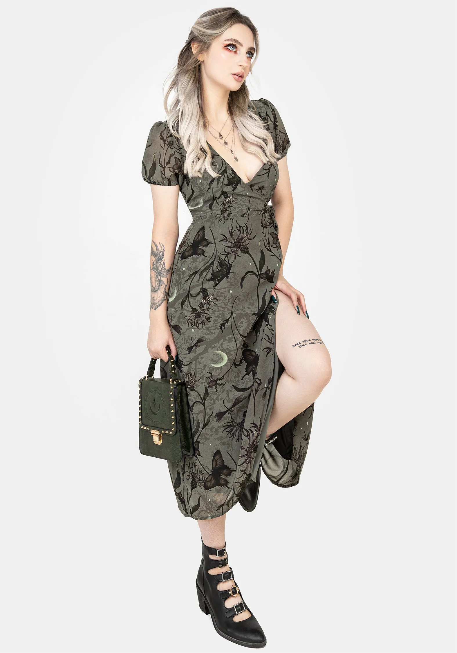 Gloriana Floral Print Chiffon Midaxi Wrap Dress Grace Flow Quiet Shore