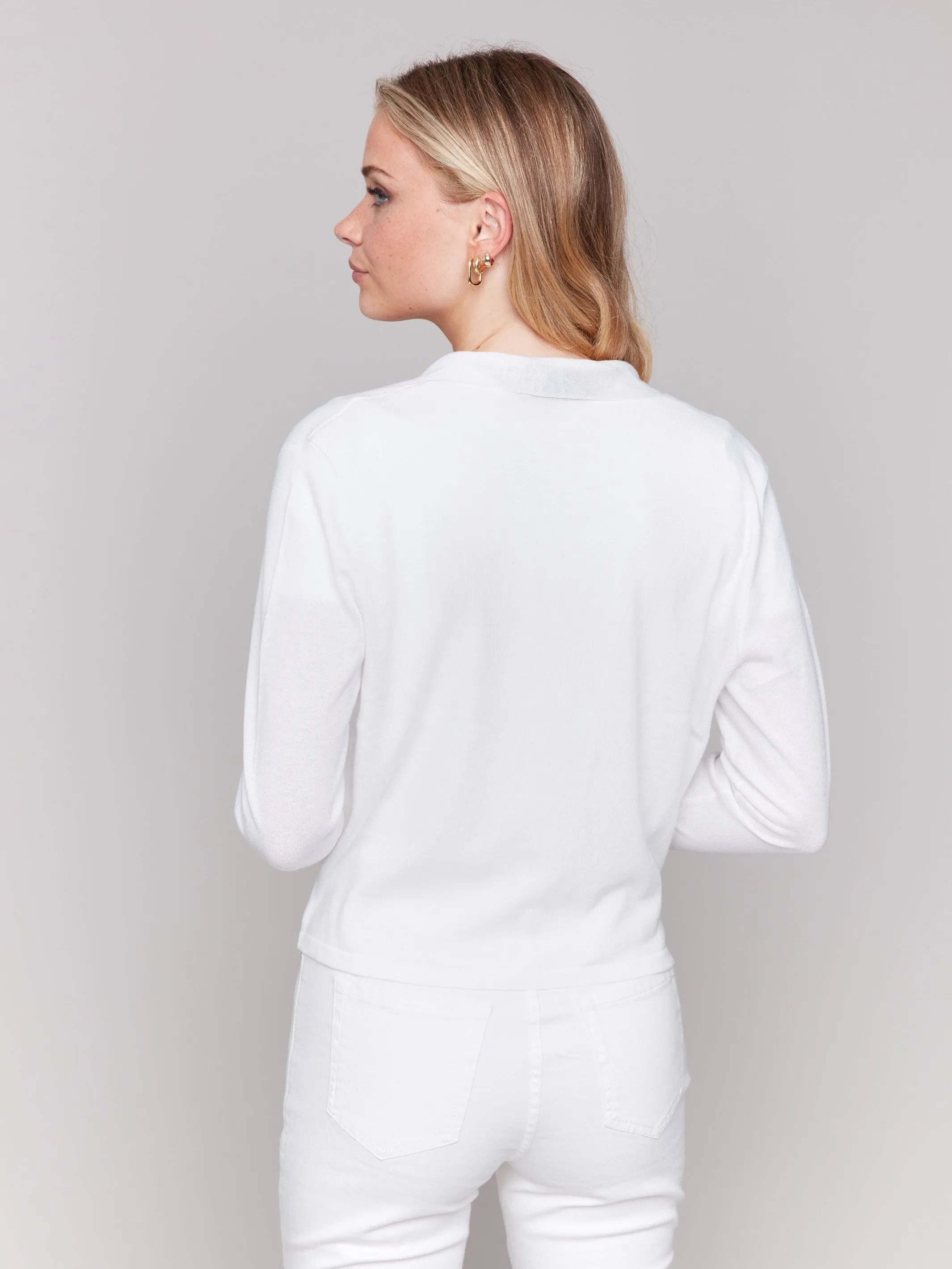 Tie Front Bolero - White Trendy Wardrobe Comfy & Cozy