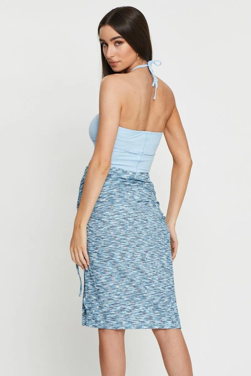 Multi Space Dye Rib Skirt Crisp Look quick dry