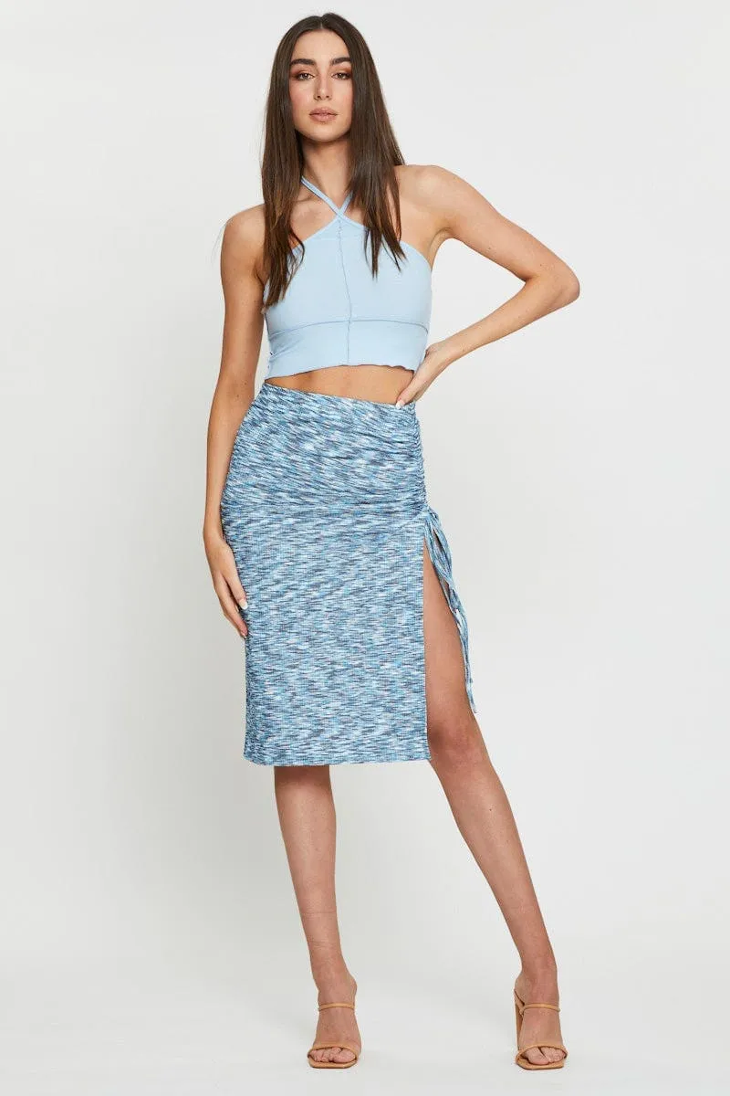 Multi Space Dye Rib Skirt Office Appropriate Everyday Vibe