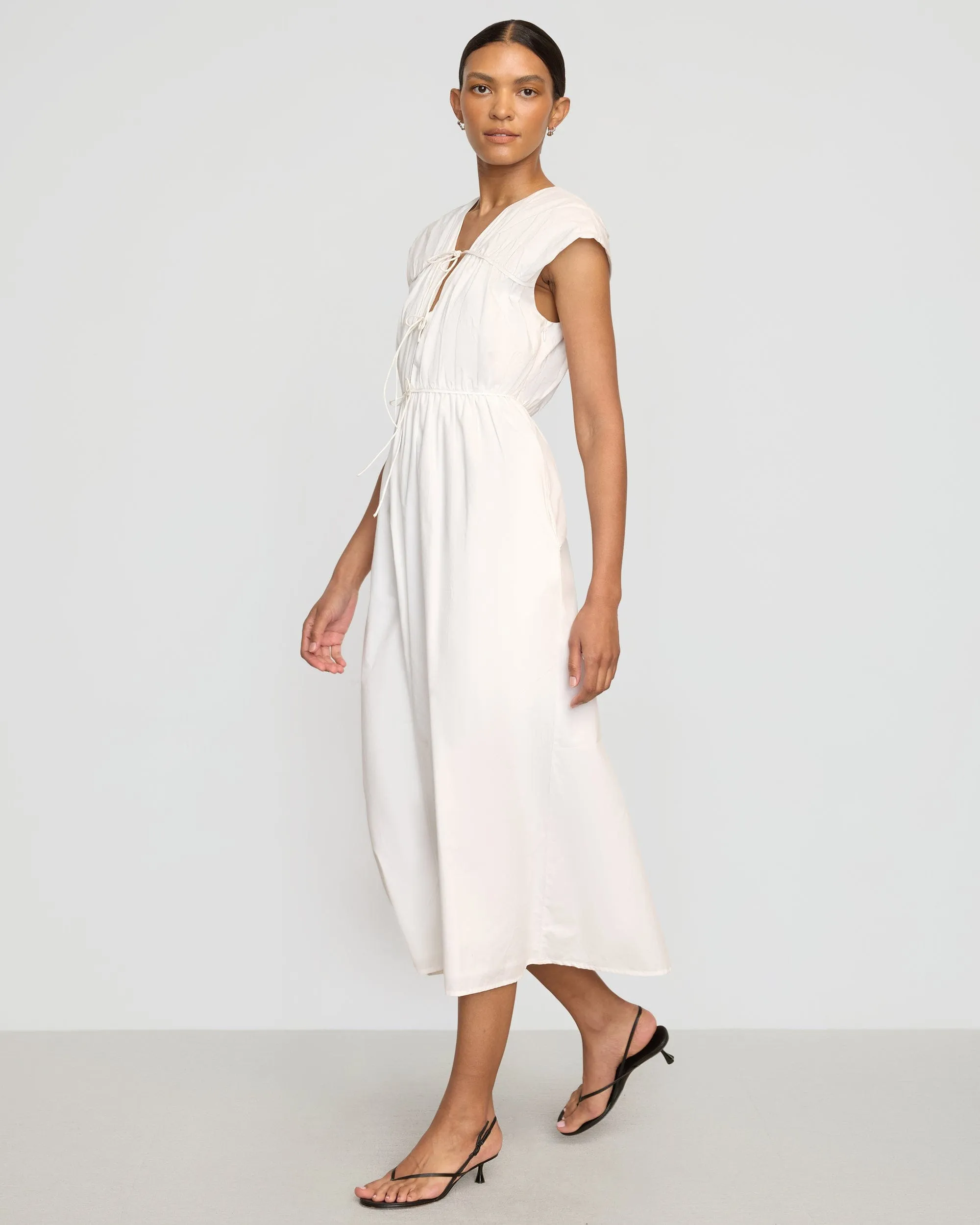 Shreya Tie-Front Organic Cotton Dress Antibacterial lining Sporty Shorts