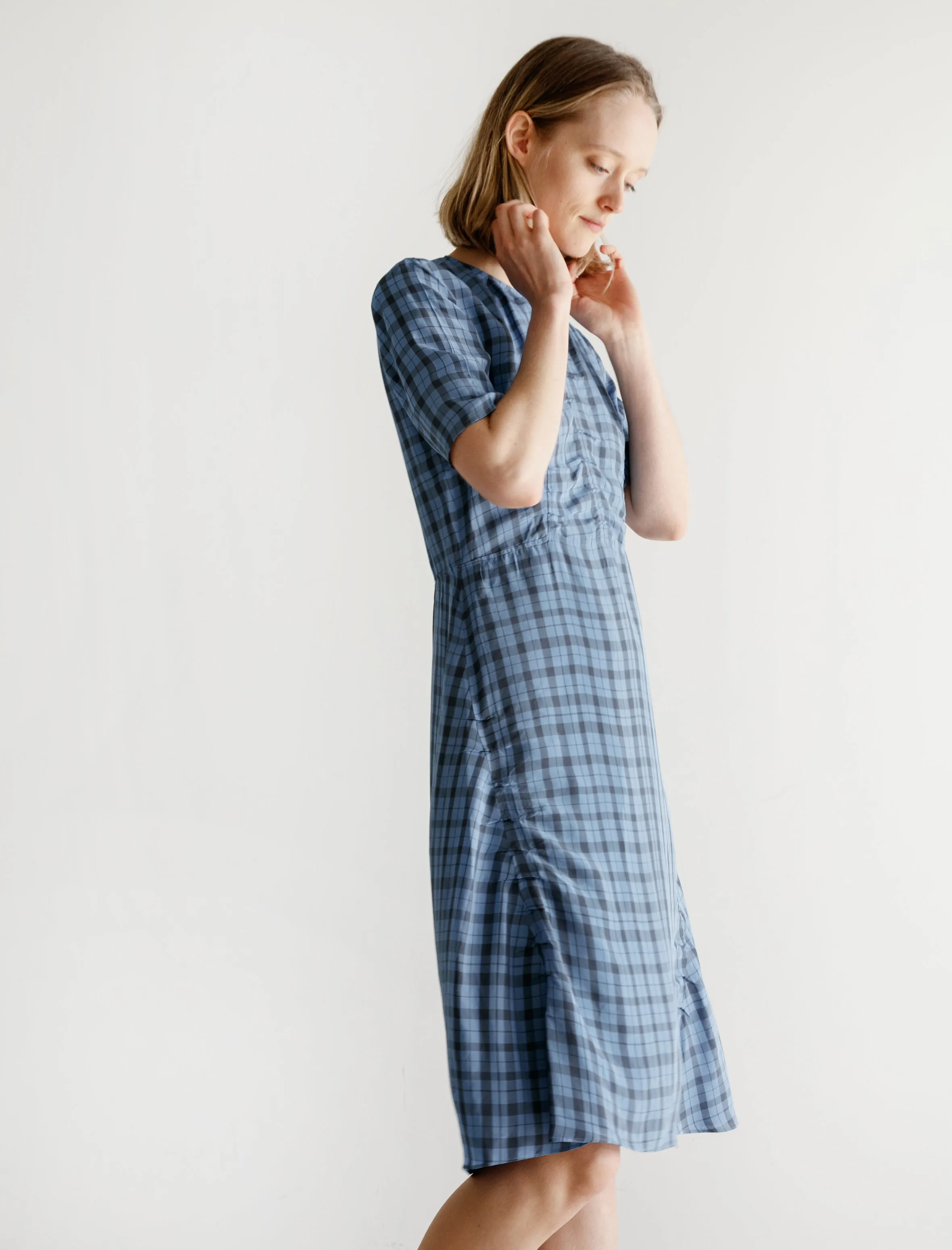 Laid-Back Outfit QuickDryTech Debby Liquid Check Indigo/Palace Blue