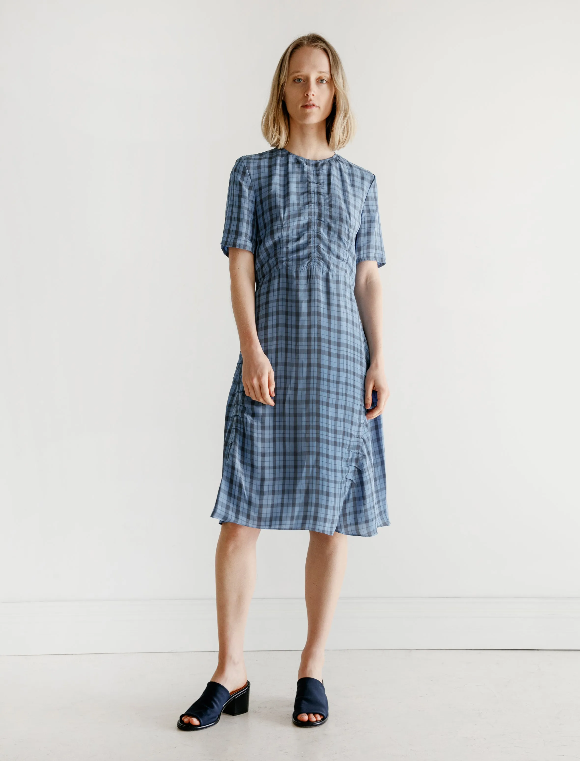 Soft Tunic Debby Liquid Check Indigo/Palace Blue