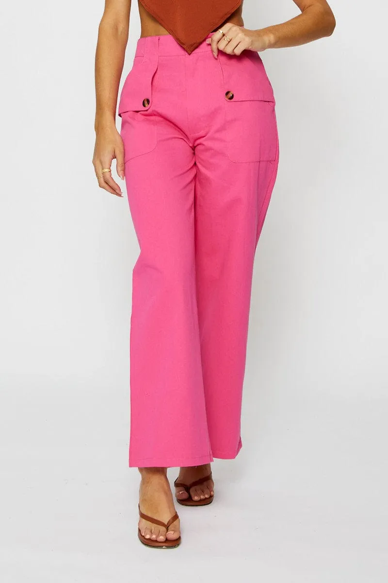 Rubberized grip UVProtectiveLayer Pink Wide Leg Pants