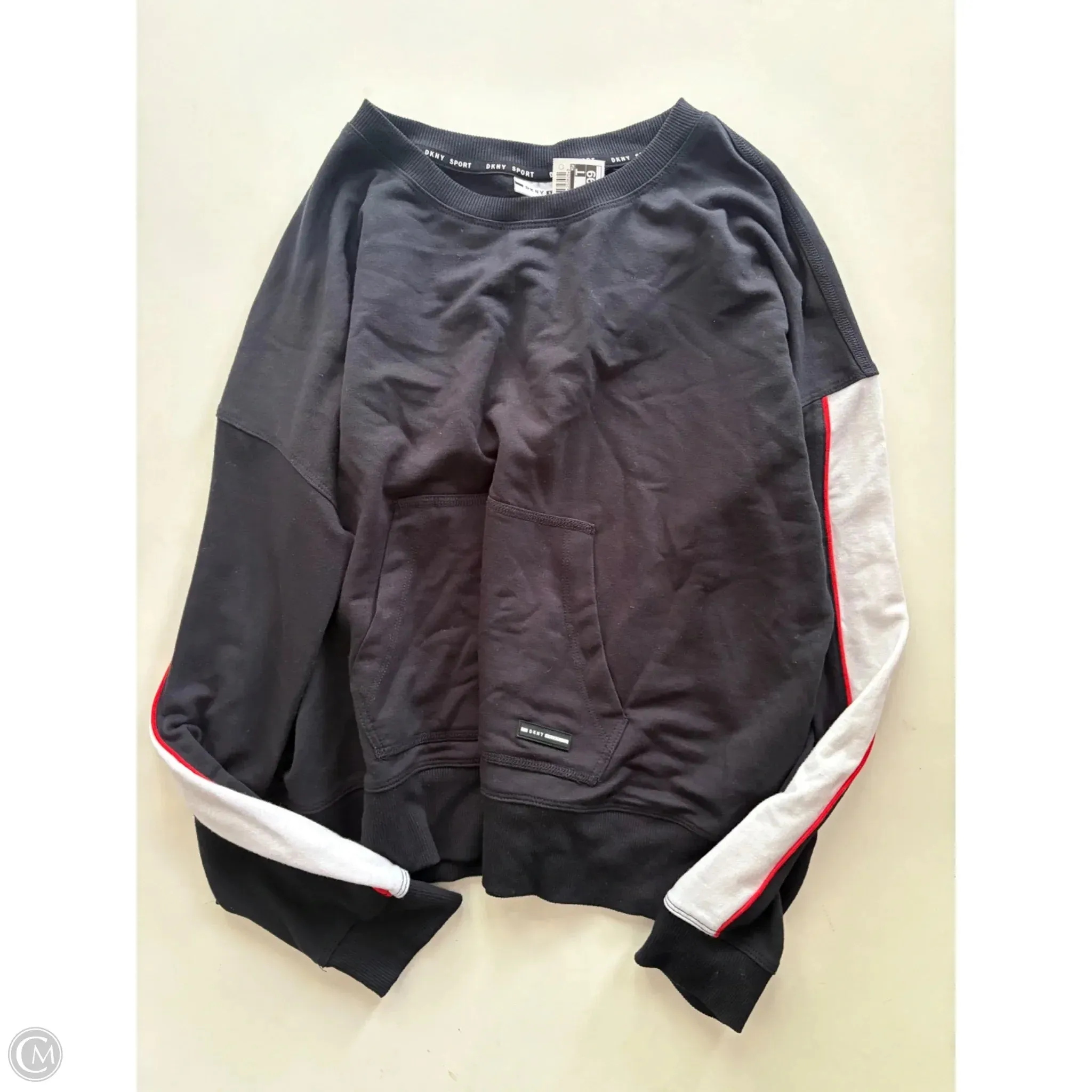 Sweatshirt Crewneck By Dkny In Black, Size: M Peace Glow Adjustable Waistbands