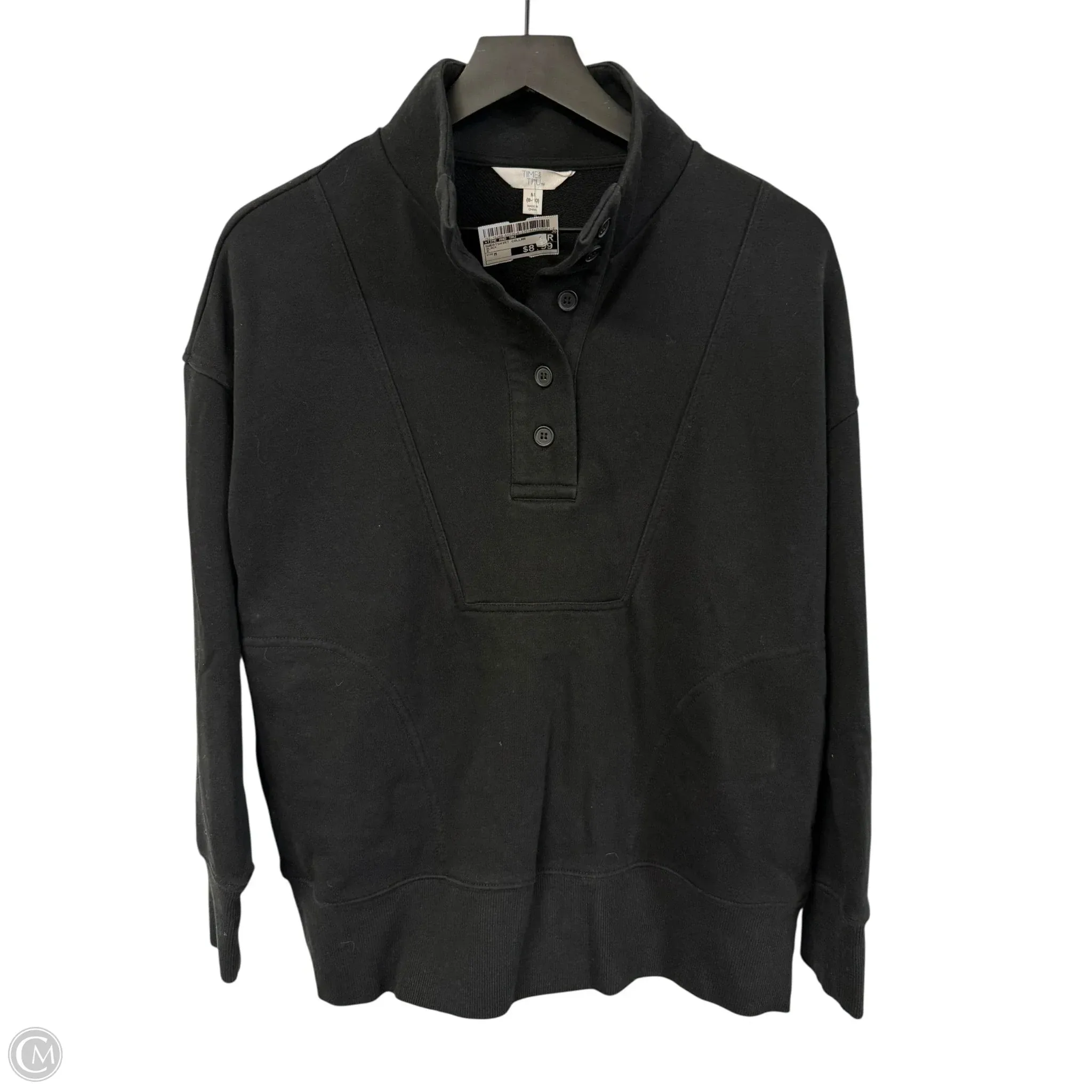 Sweatshirt Collar By Time And Tru In Black, Size: M Cool Hooded Jacket Conscious Fit