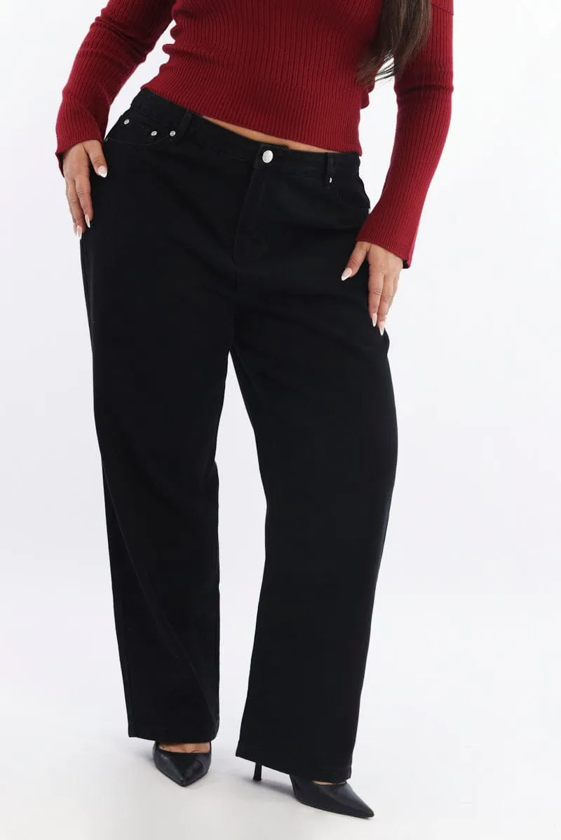 Easy Pair Neutral Lightweight Black Wide Leg Jean