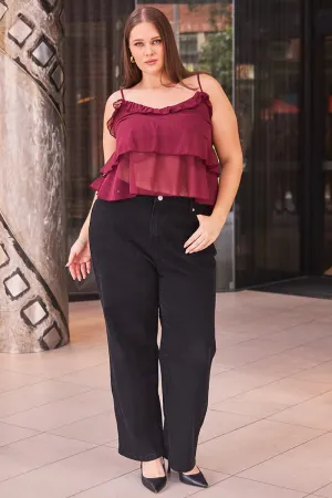 City Look Black Wide Leg Jean