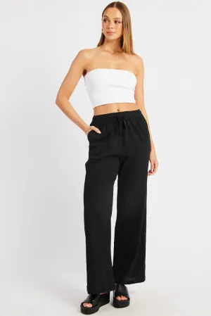 Black Wide Leg Pants High Rise Perfect Layer