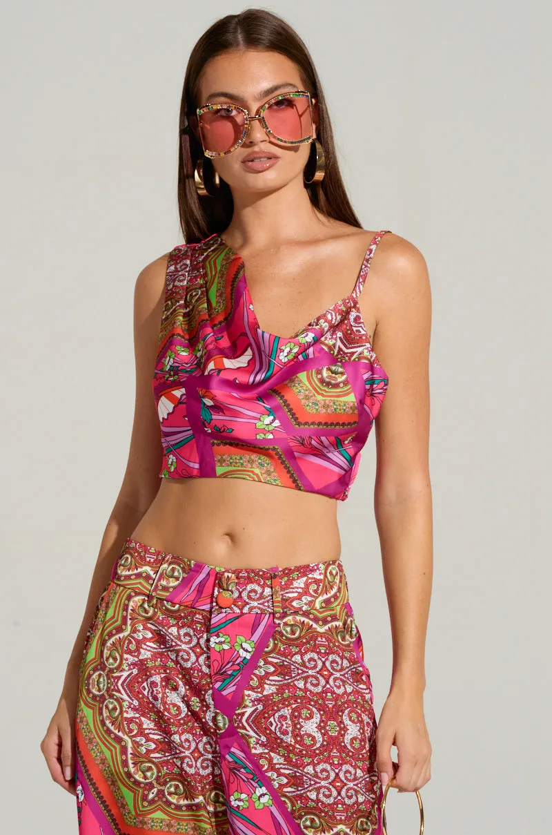 MOVE AND SHAKE CROPPED TOP IN PINK MULTI Street Coolness