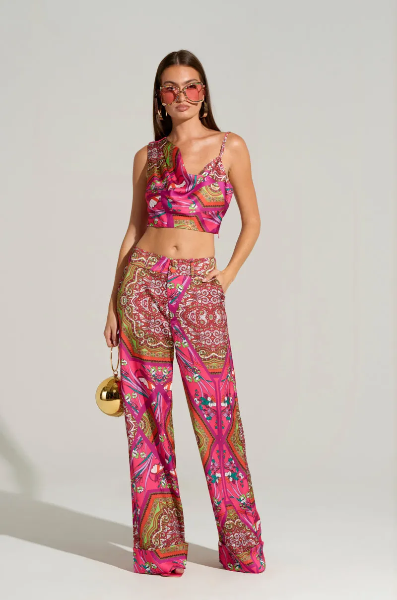 thermal imaging MOVE AND SHAKE CROPPED TOP IN PINK MULTI