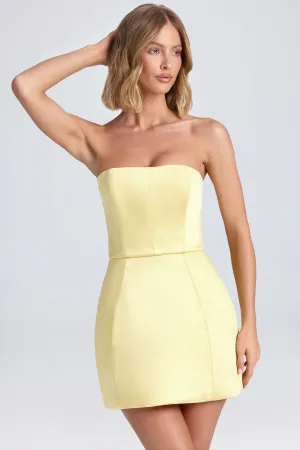 Bandeau Structured Tulip Mini Dress in Lemon Sherbet Modern Edge
