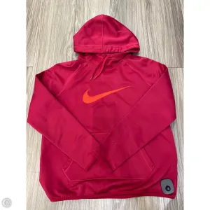 QuickDry Chic Fit Athletic Sweatshirt Hoodie By Nike In Red, Size: M