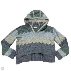 Sweatshirt Hoodie By Cleo   Wolf In Blue & Grey, Size: L Holiday Ease
