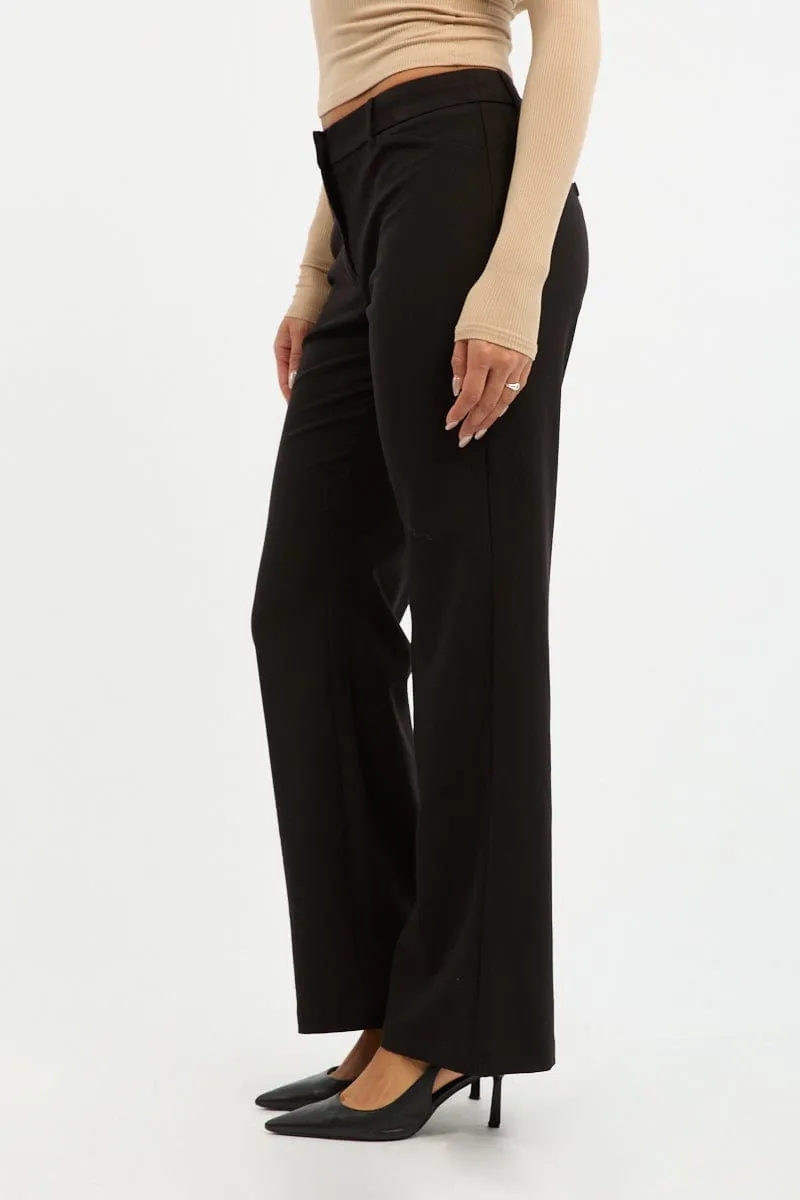 Black Work Pants Straight Fit Wrinklefree