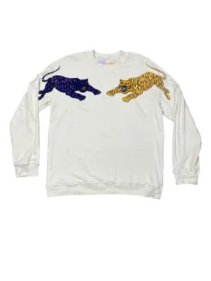 Easy Layer StretchWaistband Sweatshirt Crewneck By RAQUEL ALLEGRA In Cream, Size:Xl