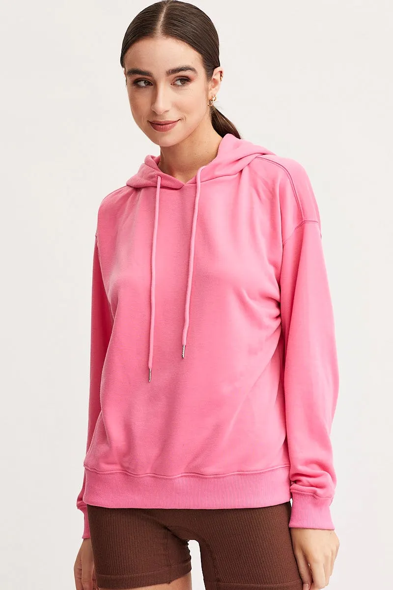 easy to pair product sock comfort Pink Hoodie Long Sleeve